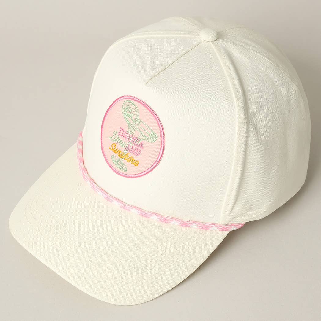 Tequila Lime and Sunshine Embroidery Trucker Hat
