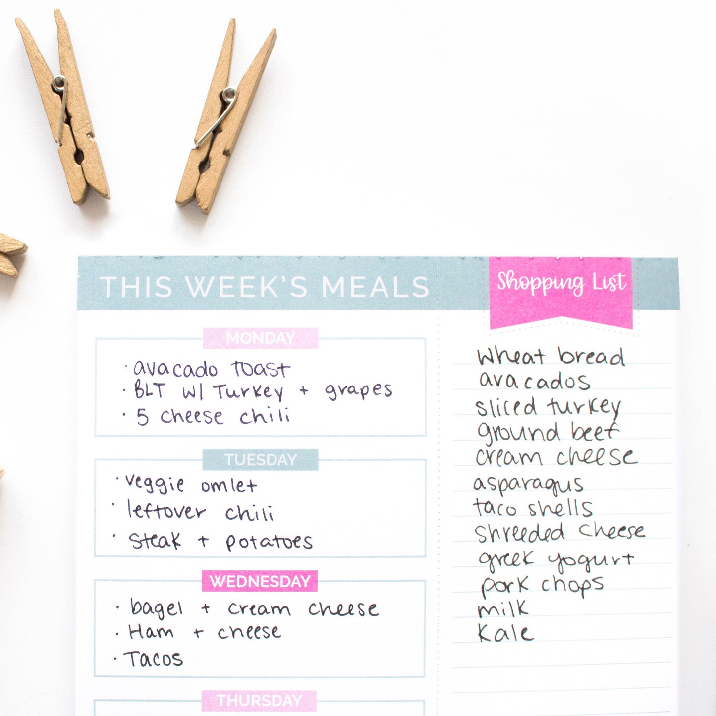 6x9 Magnetic Meal Planning Pad