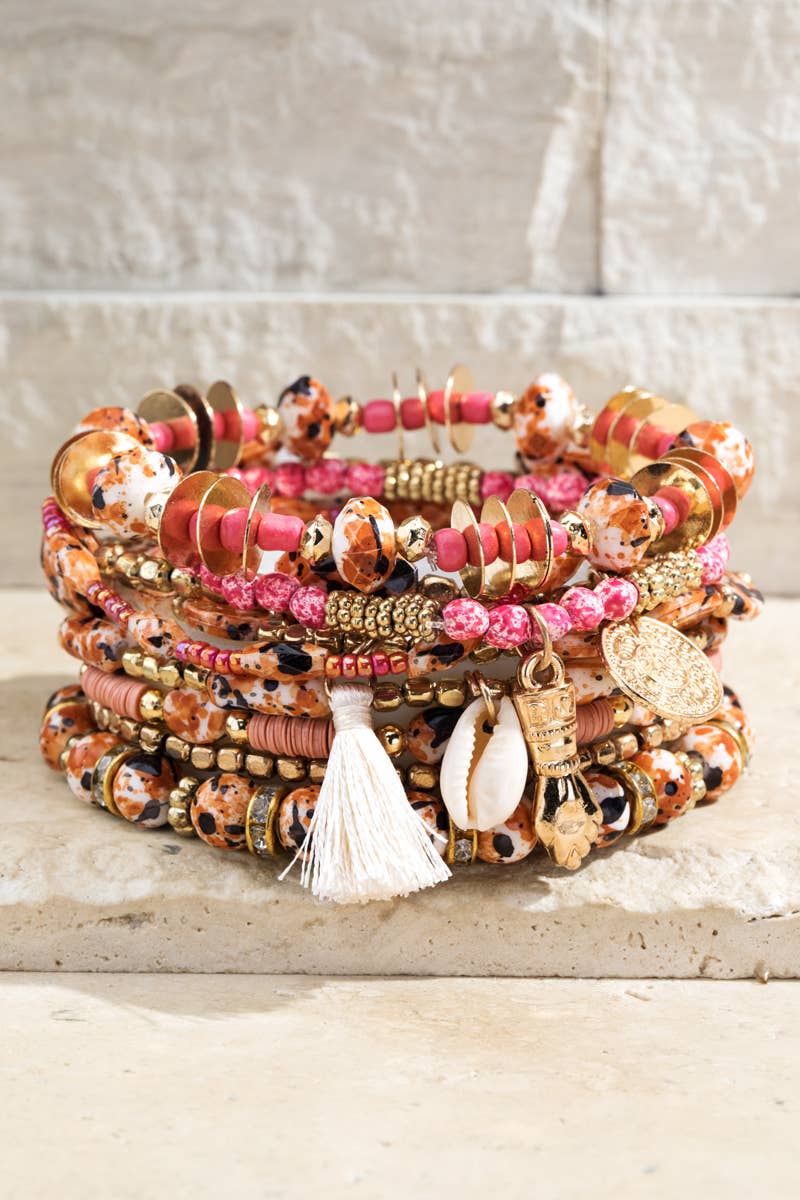 9-in-1 Layered Mixed Beads Bracelet Set