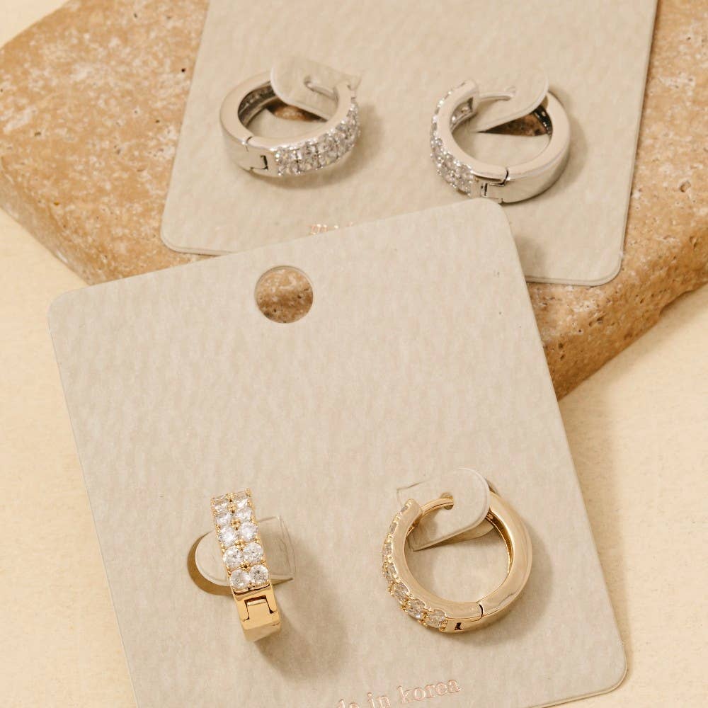 Glam Grid Hoop Earrings