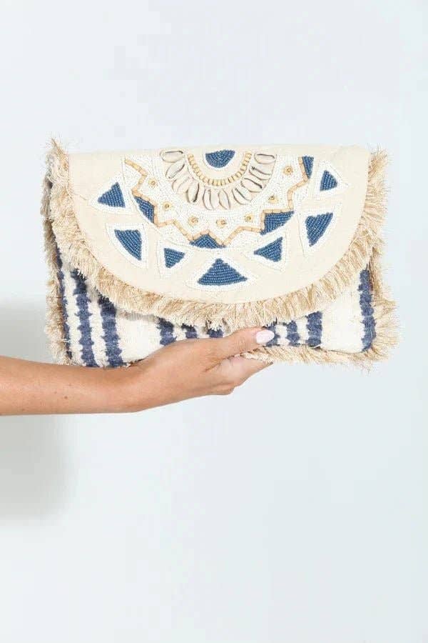 Shells&Beads Fringe Clutch