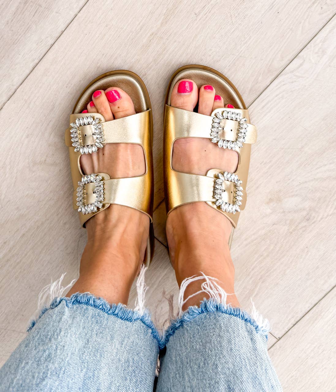 Stellar Rhinestone Buckle Slides