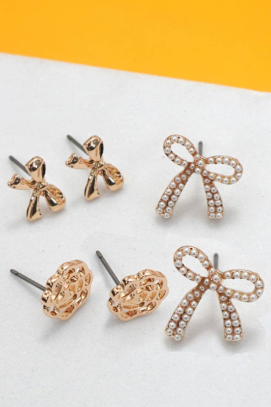 Bow Babe Stud Earring Set