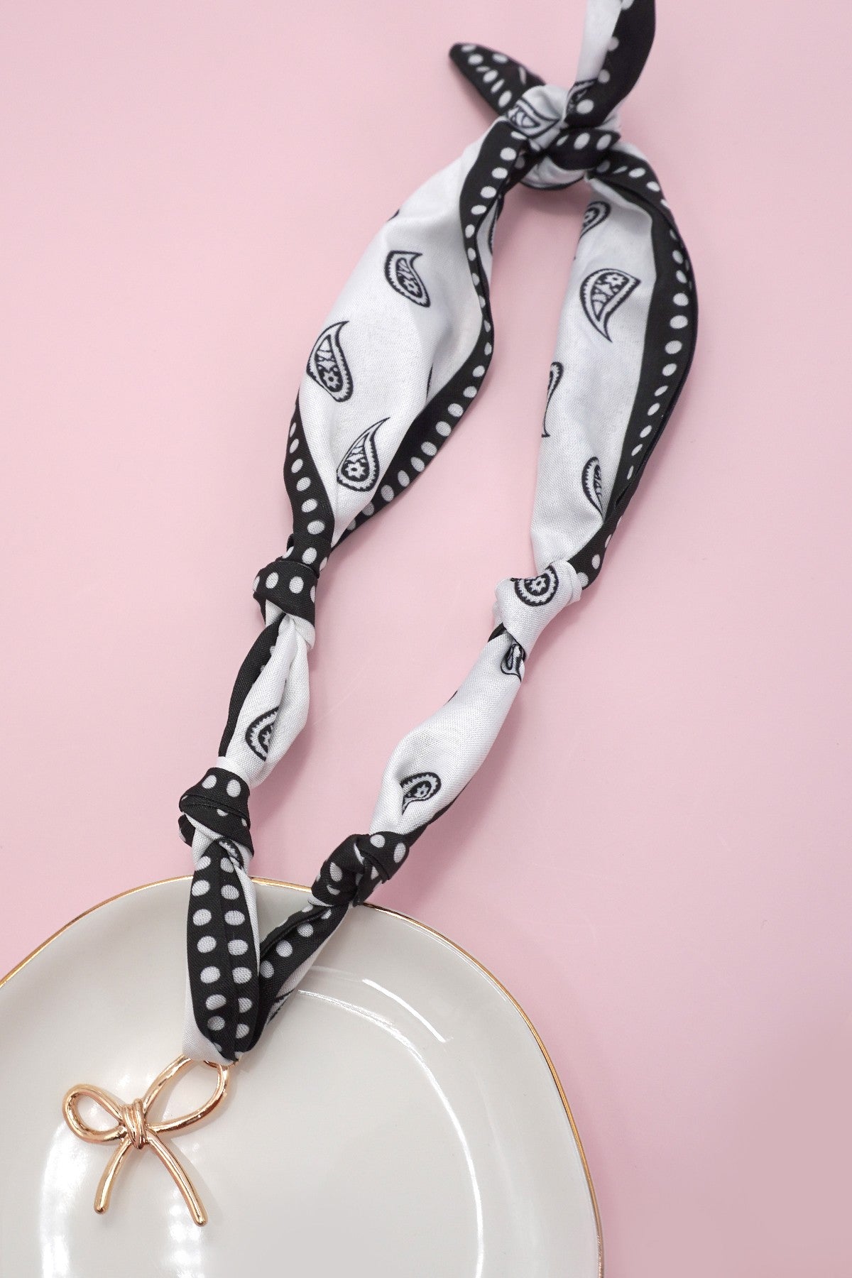 Gold Ribbon Handmade Scarf Necklace